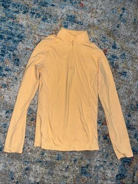 Girls' light orange Long-Sleeve Half-Zip Active Top